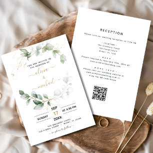 All in one Eukalyptus QR Code Greenerity Wedding Einladung