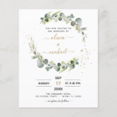 All in one Eukalyptus QR Code Hochzeit Einladung (Vorderseite)