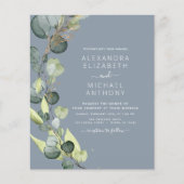 All in one Eukalyptus QR Code Hochzeit Einladung Flyer (Vorne)