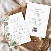 All in one Eukalyptus QR Code Wedding Greenery Einladung