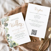 All in one Eukalyptus QR Code Wedding Greenery Einladung