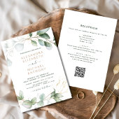 All in one Eukalyptus QR Code Wedding Greenery Einladung