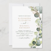 All in one Eukalyptus QR Code Wedding Greenery Einladung (Vorderseite)