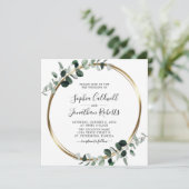 All in one Eukalyptus White Sage Square Wedding Einladung (Stehend Vorderseite)
