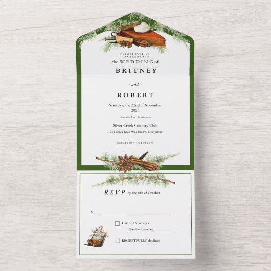 All in One Fall Harvest Einladung (Innen Boden)