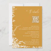 All in One Floral Arch Garden Wedding Amber Einladung (Rückseite)