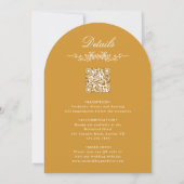 All in One Floral Arch Garden Wedding Amber Einladung (Rückseite)