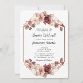 All in one floral Eukalyptus Rose Gold Wedding Einladung (Vorderseite)