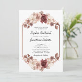 All in one floral Eukalyptus Rose Gold Wedding Einladung (Stehend Vorderseite)