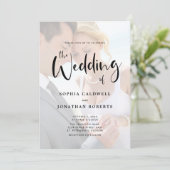 All in One Foto Overlay Calligrafy Wedding Einladung (Stehend Vorderseite)