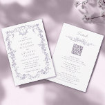 All in One French Victorian Lavender Wedding  Einladung<br><div class="desc">Elegant blue floral wedding invitation with details on the back.
For more advanced customization of this design,  please click the DESIGN TOOL BUTTON above!</div>