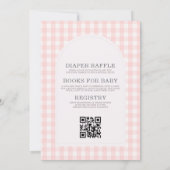 All in One Gingham Pink Girl Baby Shower Einladung (Rückseite)