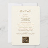 All in One Gold and Cream Calligraphy Wedding Einladung (Rückseite)