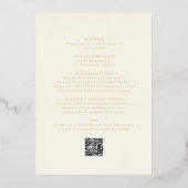 All in One Gold Calligraphy on Cream Wedding Folieneinladung (Rückseite)