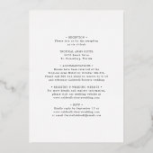 All in One Gold Calligraphy Script Wedding Folieneinladung (Rückseite)