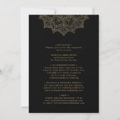 All in One Gold Mandala Monogram Black Wedding Einladung (Rückseite)