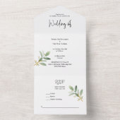 All in one Greenery Watercolor Einladung (Innen Boden)