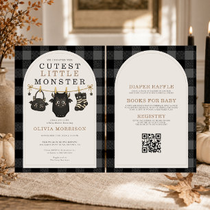 All-in-One-Halloween-Goth-Baby-Shower-Einladung Einladung