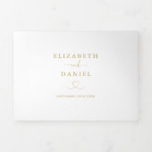 All in one Heart Script Gold Hochzeit Dreifach Gefaltete Einladung (Cover)