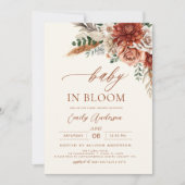 All in one Herbst Wildblume Baby in Blütendusche Einladung (Vorderseite)