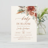 All in one Herbst Wildblume Baby in Blütendusche Einladung (Stehend Vorderseite)