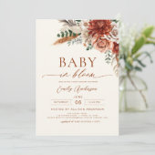 All in one Herbst Wildblume Baby in Blütendusche Einladung (Stehend Vorderseite)