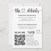 All-in-One-Hochzeit in Schwarz-Weiß-Kalligrafie Einladung (Rückseite)