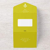 All In One Invitation Floral Cross Baptism Yellow Einladung (Außenbereich)