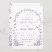 All in One Lavender Botanical Arch Garden Wedding  Einladung (Vorne/Hinten)