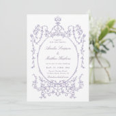 All in One Lavender Frame Wedding               Einladung (Stehend Vorderseite)