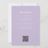 All in One Lavender Lila QR-Code Hochzeit Einladung (Rückseite)