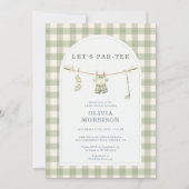 All in One Let's Par-Tee Golf Gingham Baby Shower Einladung (Vorderseite)