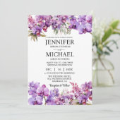 All in one Lila Orchids Hochzeitseinladungen Einladung (Stehend Vorderseite)