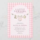 All in One Little Cowgirl Clothesline Baby Shower Einladung (Vorderseite)