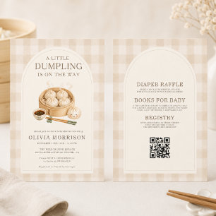 All in One Little Dumpling Gingham Baby Shower Einladung
