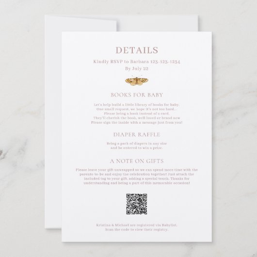 All in One Little Love Bug Baby Shower Invitation Einladung (Rückseite)