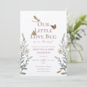 All in One Little Love Bug Baby Shower Invitation Einladung (Stehend Vorderseite)