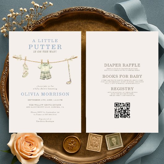 All in One Little Putter Golf Baby Shower Einladung