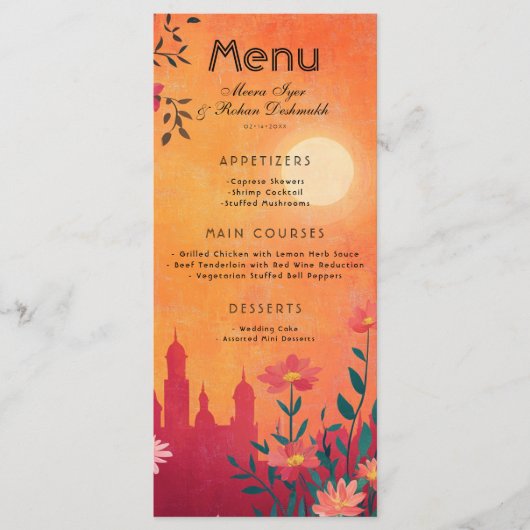 All in one Menu +Drinks Sunset Serenade Menükarte (Vorderseite)