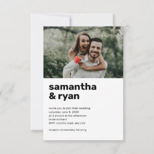 All in one minimalistisch Foto Hochzeitseinladung Einladung