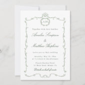 All in One Modern Classic Wedding Sage Green Einladung (Vorderseite)