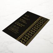 All in One Modern Mudcloth Monogram Wedding Gold Folieneinladung (Gedreht)