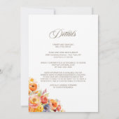 All in One Modern Spring Floral Wedding Einladung (Rückseite)