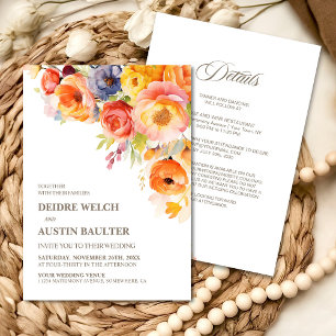 All in One Modern Spring Floral Wedding Einladung