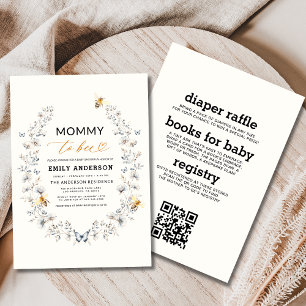 All in one Mommy to Bee Wildblume Baby Shower Einladung