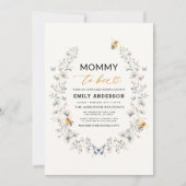 All in one Mommy to Bee Wildblume Baby Shower Einladung (Vorderseite)
