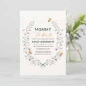 All in one Mommy to Bee Wildblume Baby Shower Einladung (Stehend Vorderseite)