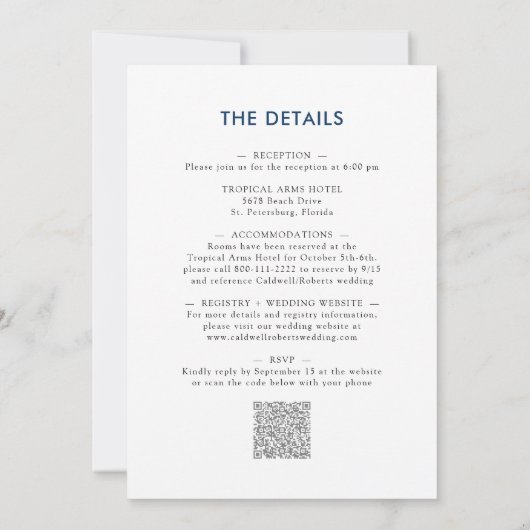 All in One Monogram Funkelnd Blue Glitzer Wedding Einladung (Rückseite)