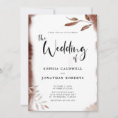 All in One Moody Fall Foliage Calligrafy Wedding Einladung (Vorderseite)