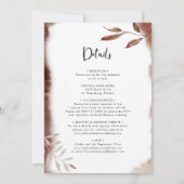 All in One Moody Fall Foliage Calligrafy Wedding Einladung (Rückseite)